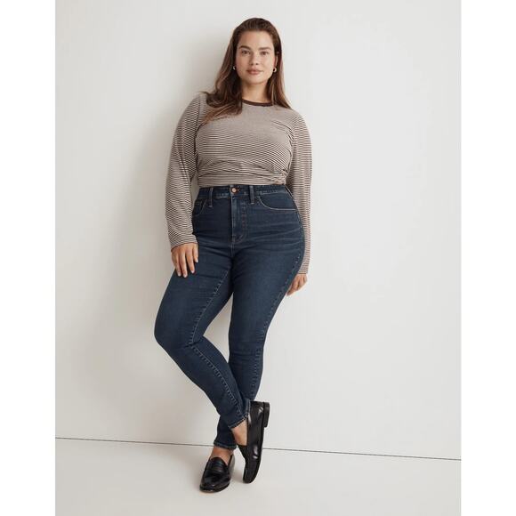 Madewell Jeans 26W Plus Curvy Roadtripper Dark Wash Skinny Stretchy Slimming - Picture 1 of 13
